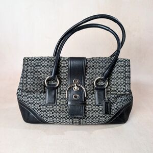 Coach Soho Signature Satchel Black Y2k